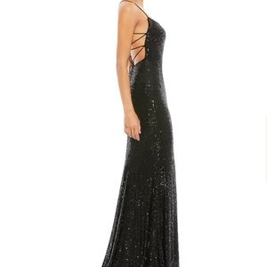 IEENA for Mac Duggal Sequin Tie Back Dress
